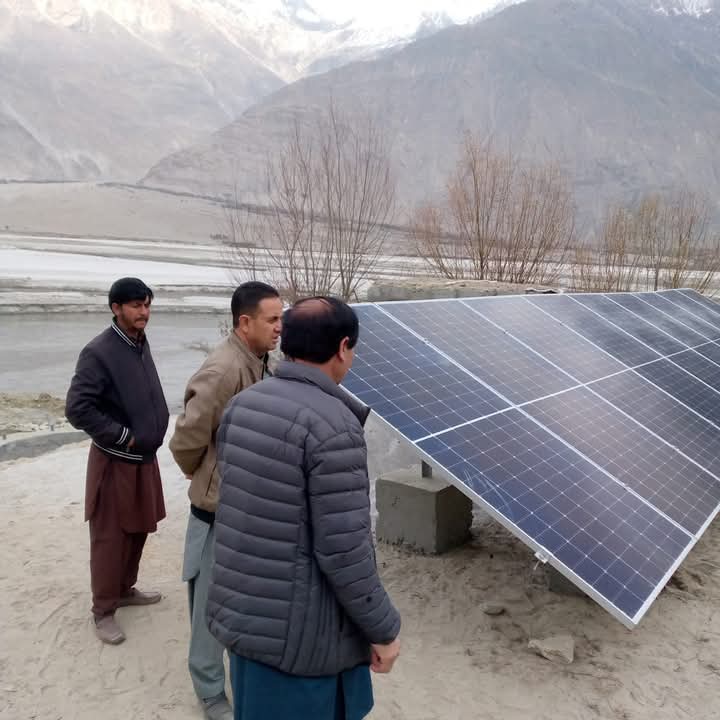 Protective riverbank works in the Shigar region